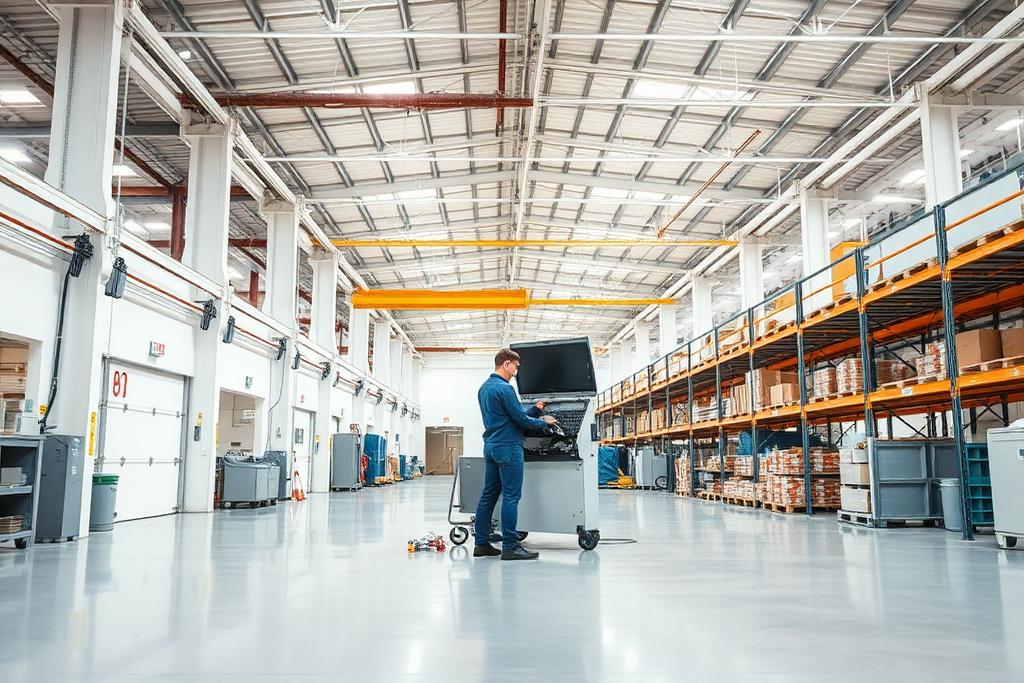 Técnico realizando mantenimiento industrial