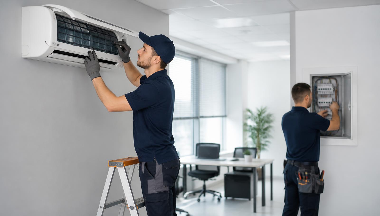 Técnicos en mantenimiento de aire acondicionado y electricidad